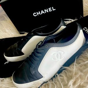 Chanel black& white sneakers